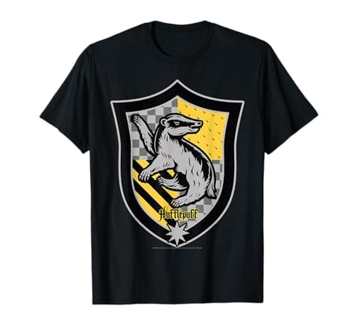 Image of Harry Potter Hufflepuff Crest Flat T-Shirt