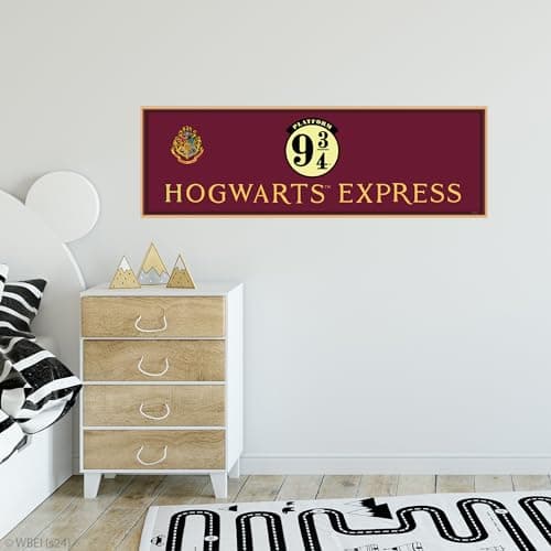 Image of Harry Potter Wall Sticker – Platform 9 3/4 Rectangle Sign Wall Decal Wizarding World Art (60cm Width x 20cm Height)