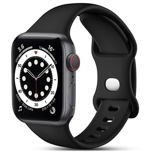 Image of CeMiKa Compatible with Apple Watch Strap 41mm 40mm 38mm 42mm, Silicone Sport Band Replacement Straps Compatible with Apple Watch Series 11 10 9 8 7 6 5 4 3 2 1 SE SE3/iwatch Strap, Black