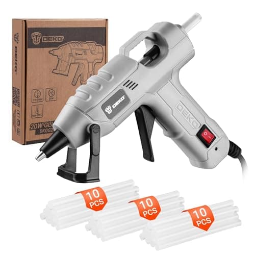 Image of Mini Hot Glue Gun Kit: DEKO 20W Hot Glue Gun Fast for Crafting with 7mm 30 Glue Sticks for School Kids Craft Hobby DIY Arts Card Sealing Glass Fabric Metal Wood Plastic Home Repairs,Grey