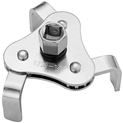 Image of EFFEKTWERK - Universal Oil Filter Removal Wrench with Square Socket - Two Way, 3 Leg Gripper Tool - 64mm to 116mm Adjustable Claw - Heavy Duty Filter Remover Jaw for Car/Truck Oil Change