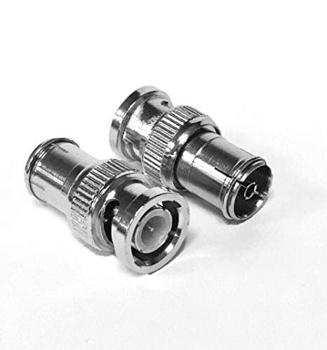 Image of electrosmart Pair of BNC Male Plug to TV Aerial Female Coax/Coaxial Socket Adaptor/Convertor