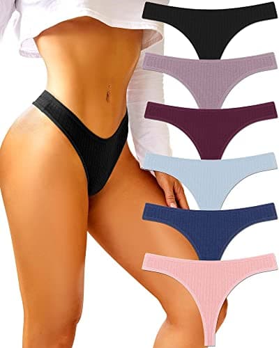 Image of BeReady Cotton Thongs for Women - Sexy Tangas Panties - Comfortable 6er Pack S-XL,S