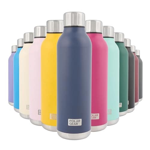 Image of Polar Gear Stainless Steel Water Bottle - 500ml Vacuum Insulated Metal Water Bottle, Double Wall, Leakproof Drinks Bottle - 12H Hot, 24H Cold - Perfect for Work, Travel, Sports, Gym (Indigo)