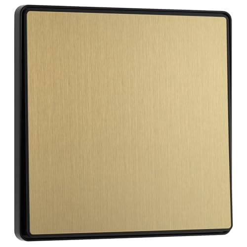 Image of BG Electrical Single Intermediate Wall Light Switch, Edge-to-Edge Rocker, Screwless Appearance, Round Edges, Evolve, Satin Brass, 20A, 16AX, PCDSB13EB