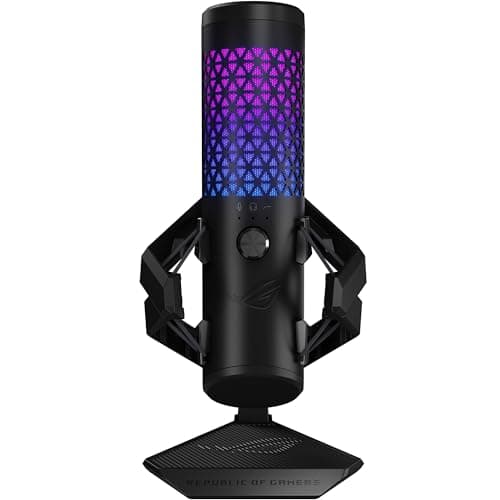 Image of ASUS ROG Carnyx USB Gaming Microphone (25mm condenser capsule, 192kHz/24-bit, cardioid, high-pass filter, built-in pop filter, metal shock mount, one-touch mute, USB, Aura Sync RGB)- Black