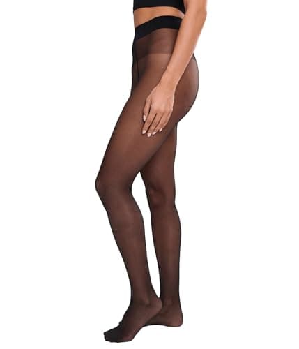 Image of Wolford Women Satin Touch 20 Tights (3 units), Ladies hosiery,transparent,sheer,translucent,shimmering,7005 black,L