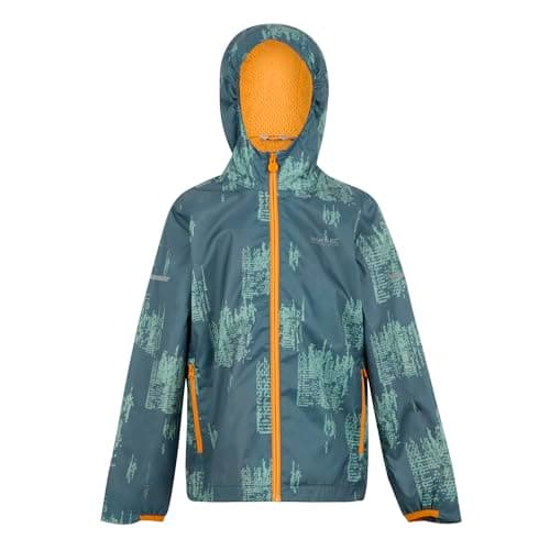 Image of Regatta Unisex Kids Printed Lever II Waterproof Jacket Walking Hiking Coat