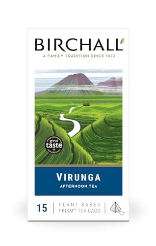 Image of Birchall Tea Bags, Virunga Afternoon Tea, Black Tea Bursting with Full Flavour, 15 Plant-Based Prism Tea Bags