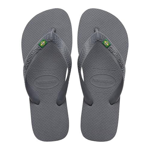 Image of Havaianas Top Brasil Unisex Adults FlipFlop Steel Grey 8.5/9 UK