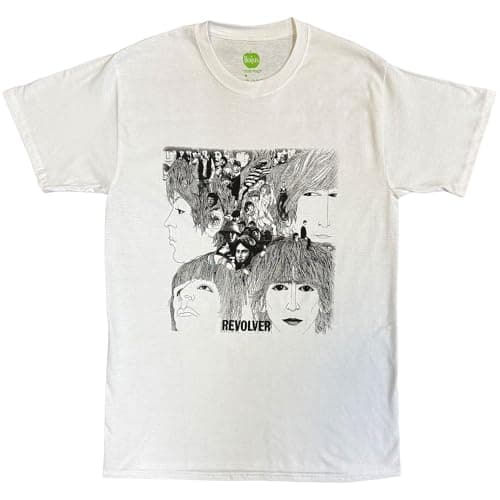 Image of The Beatles Revolver Album White Cotton Crew Neck Short-Sleeved T-Shirt M
