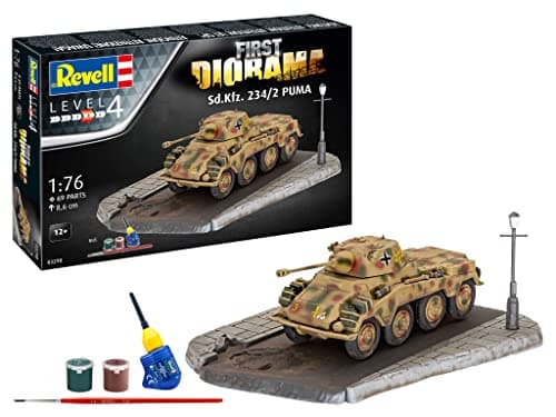 Image of Revell 03298 First Diorama Set - Sd.Kfz. 234/2 Puma 1:76 Scale Model Kit