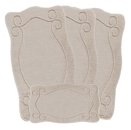 Image of emmahome ROMANY GYPSY WASHABLE 4PCS MAT/RUG SET, CARAVAN/MOBILE HOME TOURER SIZES, 67X120CM, ELVIN Smart (Beige)