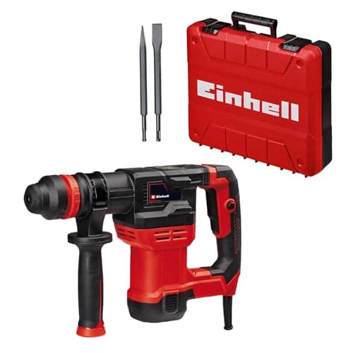Image of Einhell SDS Plus Demolition Hammer 240V, 750W Concrete Breaker Pneumatic Drill, 5 Joule Single Impact Force Jack Hammer, Vibration-Cushioned Handle, Includes Pointed and Flat Chisel TE-DH 5