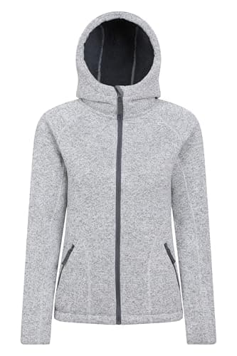 Image of Mountain Warehouse Womens Nevis Fur Hoodie - Soft, Warm, Chin Guard & Fleece Lining with Adjustable Hood & Pockets- Ideal For Spring Summer Grey (Fur Lined) Women's Size 18