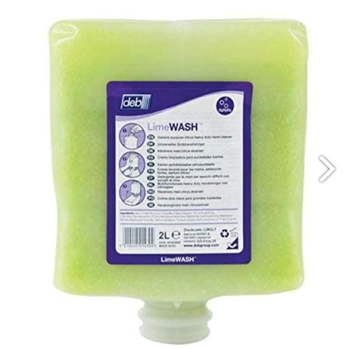 Image of Deb 4 x 4 Litre Refill + Dispenser SOLOPOL LIME washroom hand cleaning soap LIM4LT