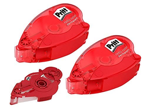 Image of Pritt 9HZRRPHP1X Permanent Adhesive Roller Refill for Permanent Bonding Tape Length 16 m Tape Width 8.4 mm Economy Set with 2 Refillable Rollers and 1 Refill