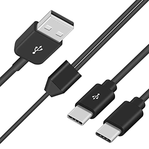 Image of Duttek USB to USB C Cable, 2 in 1 USB C Charger Data Cable, USB 2.0 Type A Male to 2 USB Type-C Male Splitter Y Data Sync and Charging Connector for Computer and Phone (1.5m)