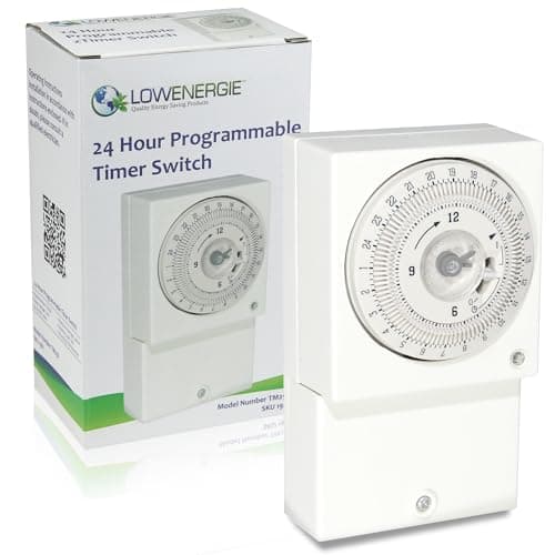 Image of LOWENERGIE 24hr Mechanical Wall Timer Switch – 16A Hardwired Control for Immersion Heaters, Lighting, Fans & Energy Storage Systems (3000W Max Load)