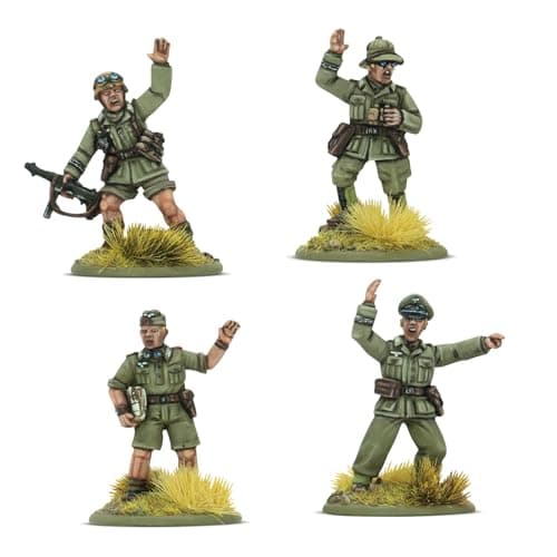 Image of Warlord Games Afrika Korps Platoon Commanders - 28mm Scale Resin Miniatures for Bolt Action Highly Detailed World War 2 Miniatures