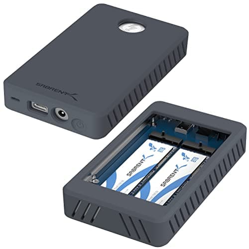 Image of SABRENT M.2 Thunderbolt 3 NVMe SSD Enclosure, USB C to SSD Dual bay, External M2 PCIe Docking Station with Power Adapter, for 2242 2260 2280, TB3 Cable Included (EC-T3DN)