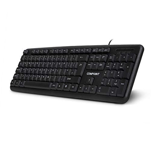 Image of Compoint CP-K9014 Modern Wired USB Keyboard for PC & Laptop, Black, 19 Keys, Ambidextrous, Everyday Use