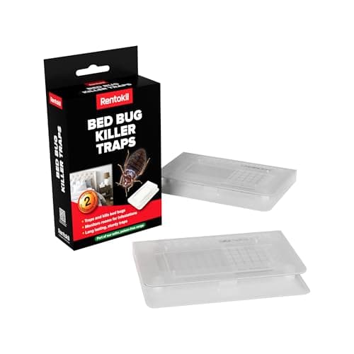 Image of Rentokil Bed Bug Killer Traps - Adhesive Bed Bug Trap, Detect & Monitor Bed Bugs, Ready to Use, Lasts up to 3 Months, Traps and Kills Bed Bugs, 2 Traps for Homeowners, Renters, Landlords