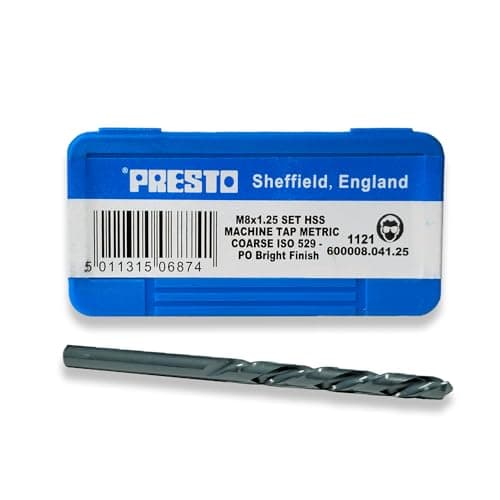 Image of Presto M8 x 1.25 HSS Metric Hand Tap Set (Pack of 3) 600008.041.25 & 6.8mm Hss Tapping Drill From RDGTools