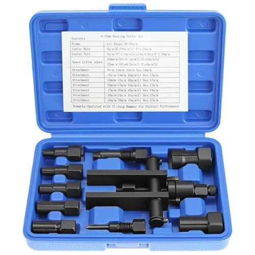 Image of QWORK® 10 Piece 8mm-25mm Motorcycle Blind Hole Bearing Puller Tool Kit, Alloy Steel,Motorcycle Wheel Bearing Extractor Removal Tool Set