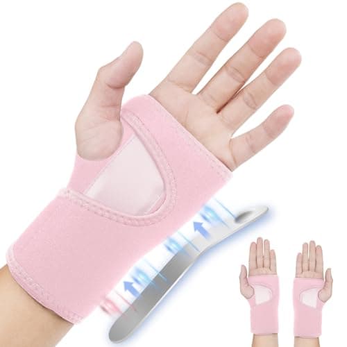 Image of ACWOO Wrist Support Splint Brace, Adjustable Wrist Strap Carpal Tunnel Compression Splint Relieves Pain, Sprains, Tendonitis and Joint Pain, Breathable Brace Provides Wrist Support (Left)