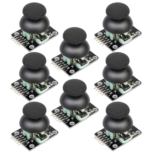 Image of Gebildet Robot Dual-axis XY Joystick Module PS2 Game Joystick Control Lever Sensor Game Controller Sensor Board Module KY-023 for Arduino Raspberry(pack of 8)