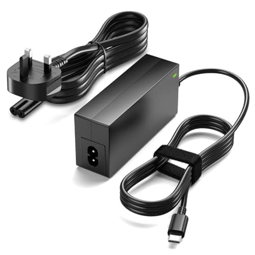 Image of Basicvolt 100W USB C Laptop Charger Power Adapter, Fast Charging for Lenovo ThinkPad, Dell XPS, Acer Chromebook, ASUS Chromebook and all device with Type c Port