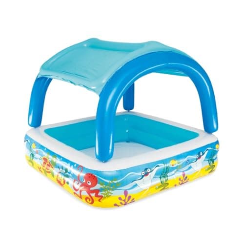 Image of Bestway Inflatable Paddling Pool, Kids, Toddler Outdoor Garden Paddling Pool with Shade, Canopy Baby Pool, Ages 2+