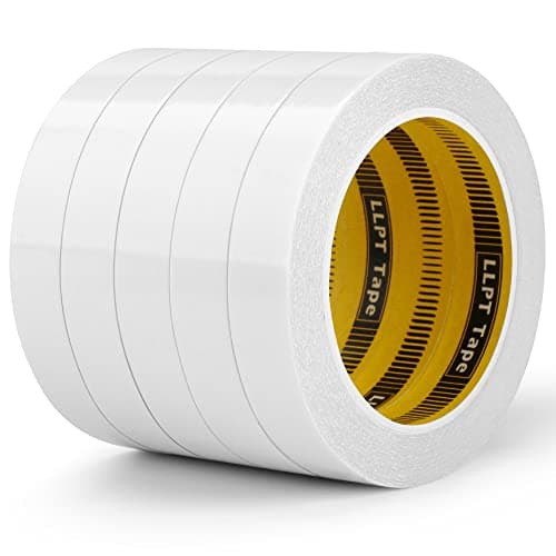 Image of LLPT Double Sided Tape | 5 Rolls | 19mm x 15m | Tear by Hand | Sticky Adhesive Craft Tapes Translucent Ultra Thin | for DIY Crafts Scrapbooking Arts Photography Fabric Glue Alteration (SPD1915CR05)