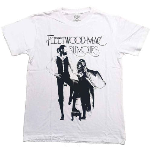 Image of Fleetwood Mac T Shirt Rumours Band Logo Official Mens White L