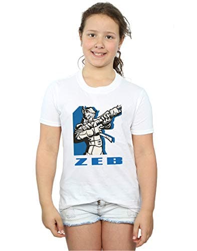 Image of Star Wars Girls Rebels Zeb T-Shirt White 5-6 Years