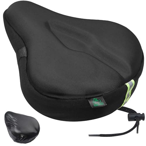 Image of Zacro Exercise Bike Seat Cushion Cover - Gel Padded Bike Seat Cover for Men Women Comfort, Extra Soft Exercise Bicycle Seat Compatible with Peloton, Outdoor & Indoor