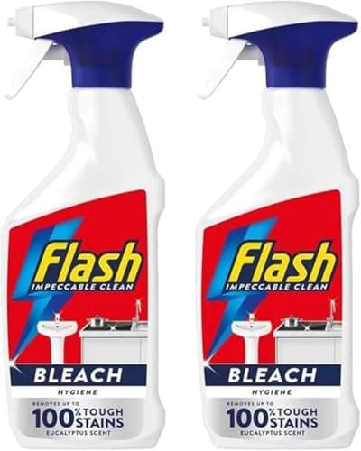 Image of Flash Bleach Spray with Eucalyptus Scent, Tough Stain Remover, 500ml (Pack of 2)