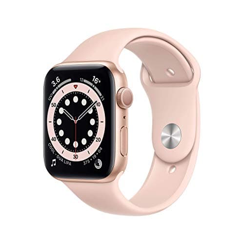 Image of Apple Watch Series 6 (GPS, 44mm) - Gold Aluminium Case with Pink Sand Sport Band (Renewed)