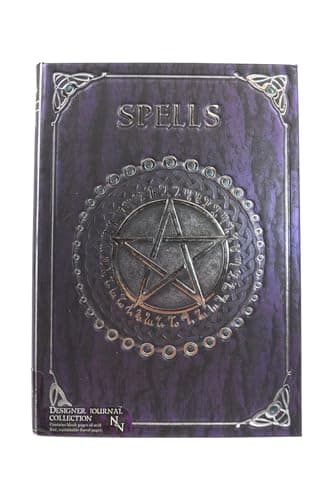 Image of Nemesis Now B0146A3 Embossed Spell Book Purple 17cm, Coated, Wood Free Paper