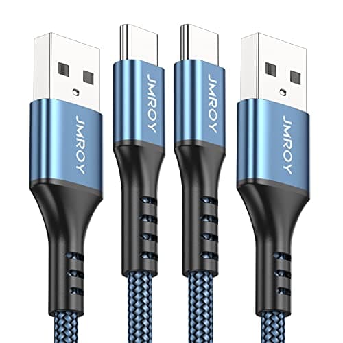 Image of JMROY USB C Charger Cable 2M+1M 2PACK Type C Charger Fast Charging 3.1A Lead for Samsung Galaxy S21 S20 S10 S9 S8 A12 A20e A21s A40 A51 A70,Huawei P30 P20 P40,Google Pixel,Xiaomi,Sony Xperia,Switch