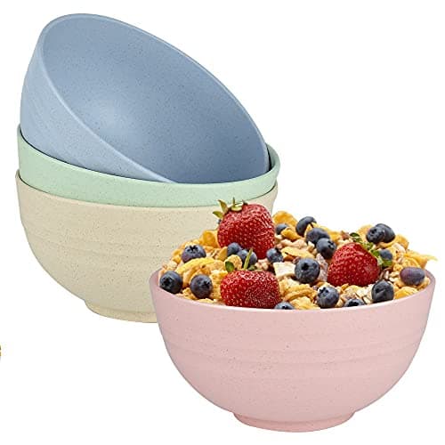 Image of Maidyna Cereal Bowls Unbreakable, Set of 4 Large Soup Bowls for Adults & Kids Safe for Dishwasher & Microwave, Eco-Friendly Reusable