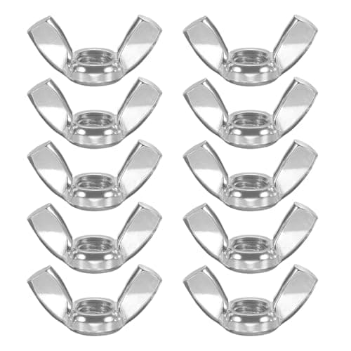 Image of PATIKIL Wing Nuts, 10 Pcs M12 x 1.75 Stainless Steel Butterfly Wing-Nut Fasteners Parts Metric Thread for Repair Install House Furniture Boat, Silver