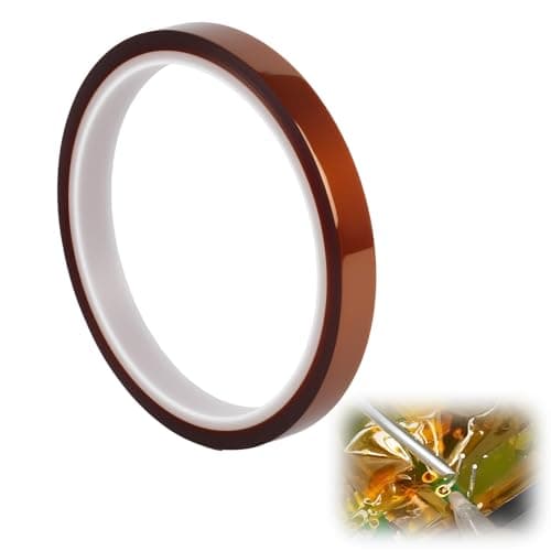 Image of High Temperature Polyimide Kapton Tape 10mm x 33m, Heat Resistant Tape, Heat Resistant Brown Adhesive Tape for Electrical Insulation, PCB Protection, and High-Temperature Applications, No Residue