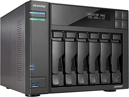 Image of Asustor Lockerstor 6 Gen 2 AS6706T | 6 Bay NAS, Quad Core 2.0GHz CPU, 4 M.2 PCIe 3.0 SSD Slots, 2 2.5GbE Ports, 8GB RAM DDR4, Network Attached Storage (Diskless)