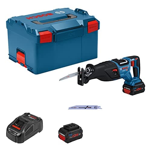 Image of Bosch Professional BITURBO Cordless Reciprocating Saw GSA 18V-28 (Including 2 x ProCORE Batteries 5.5 Ah, Charger GAL 1880, in L-BOXX)