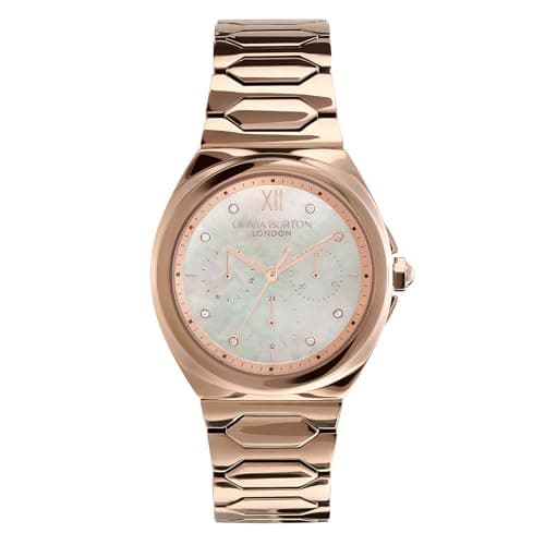Image of Olivia Burton Analogue Multifunction Quartz Watch for Women Lustre Collection with Rose Gold Colored Stainless Steel Bracelet - 24000151