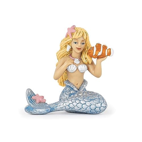 Image of Papo - Realistic Mermaid Figure - Ages 3+ - Enchanted World Collection - Creative Play Fairy World - Gift Idea Toy for Girls and Boys - 19.6 Cm X 14.2 Cm X 6.6 Cm