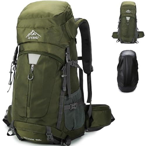 Image of Lawaia 60L Hiking Backpack Camping Backpack for Travelling Waterproof Rucksacks Large Backpacks for Men Women Lightweight Backpacks Walking Survival Fishing School Daypack Sports Bag(green)