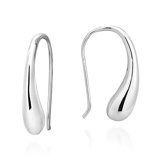Image of Unique Water Dew Drop .925 Sterling Silver Hook Earrings | Earrings for Women | Sterling Silver Earrings | Dangle Earrings For Women